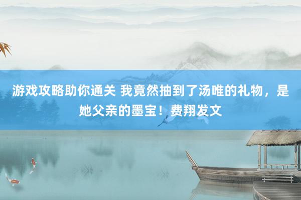 游戏攻略助你通关 我竟然抽到了汤唯的礼物，是她父亲的墨宝！费翔发文