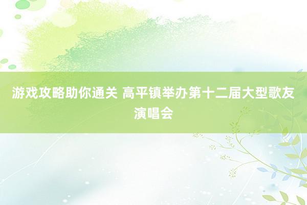 游戏攻略助你通关 高平镇举办第十二届大型歌友演唱会