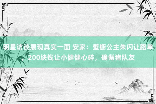 明星访谈展现真实一面 安家：壁橱公主朱闪让路单，200块钱让小健健心碎，确凿猪队友