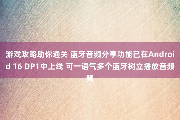 游戏攻略助你通关 蓝牙音频分享功能已在Android 16 DP1中上线 可一语气多个蓝牙树立播放音频