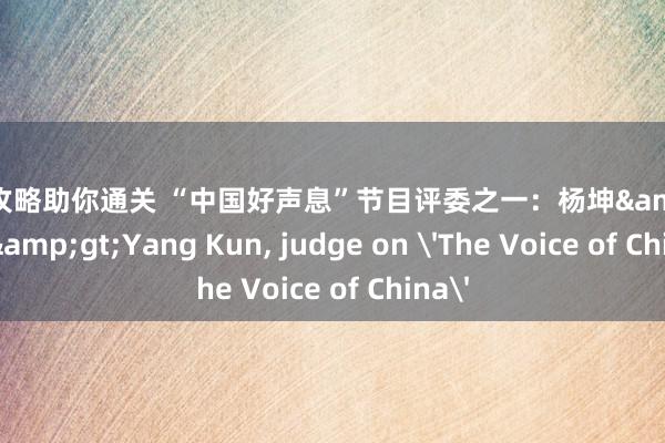 游戏攻略助你通关 “中国好声息”节目评委之一：杨坤&lt;br/&gt;Yang Kun, judge on 'The Voice of China'