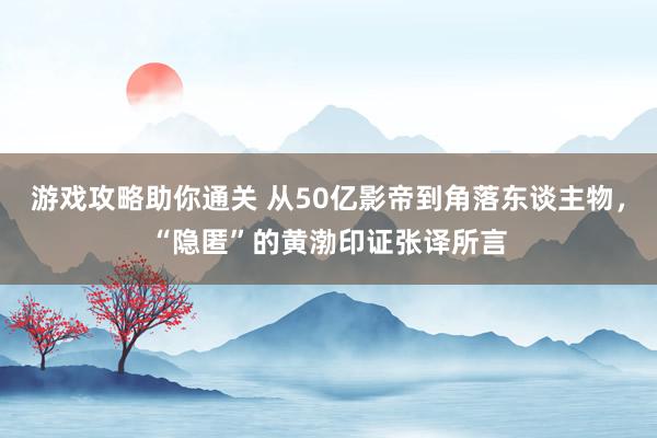 游戏攻略助你通关 从50亿影帝到角落东谈主物，“隐匿”的黄渤印证张译所言